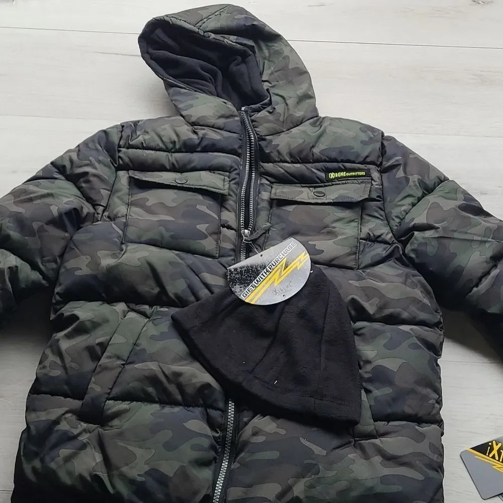 Ixtreme‎ Boys' Camouflage Puffer Jacket Medium NWT in packaging